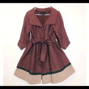 Bcbg Maxazria Annabelle Cotton Linen Belted Trench Coat Xs